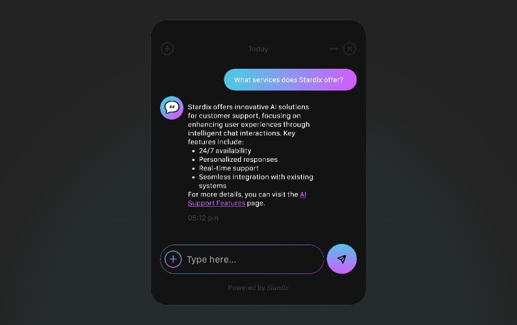 Stardix Chatbot screenshot 1